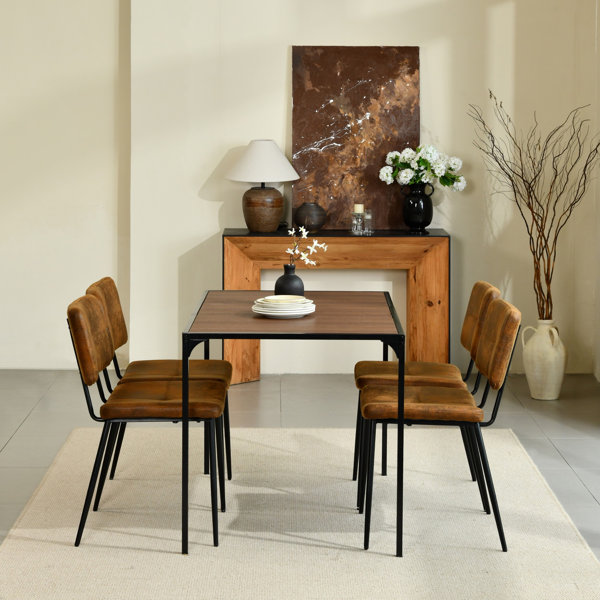Oliver Modern 5Piece Dining Set Rectangular Table Upholstered